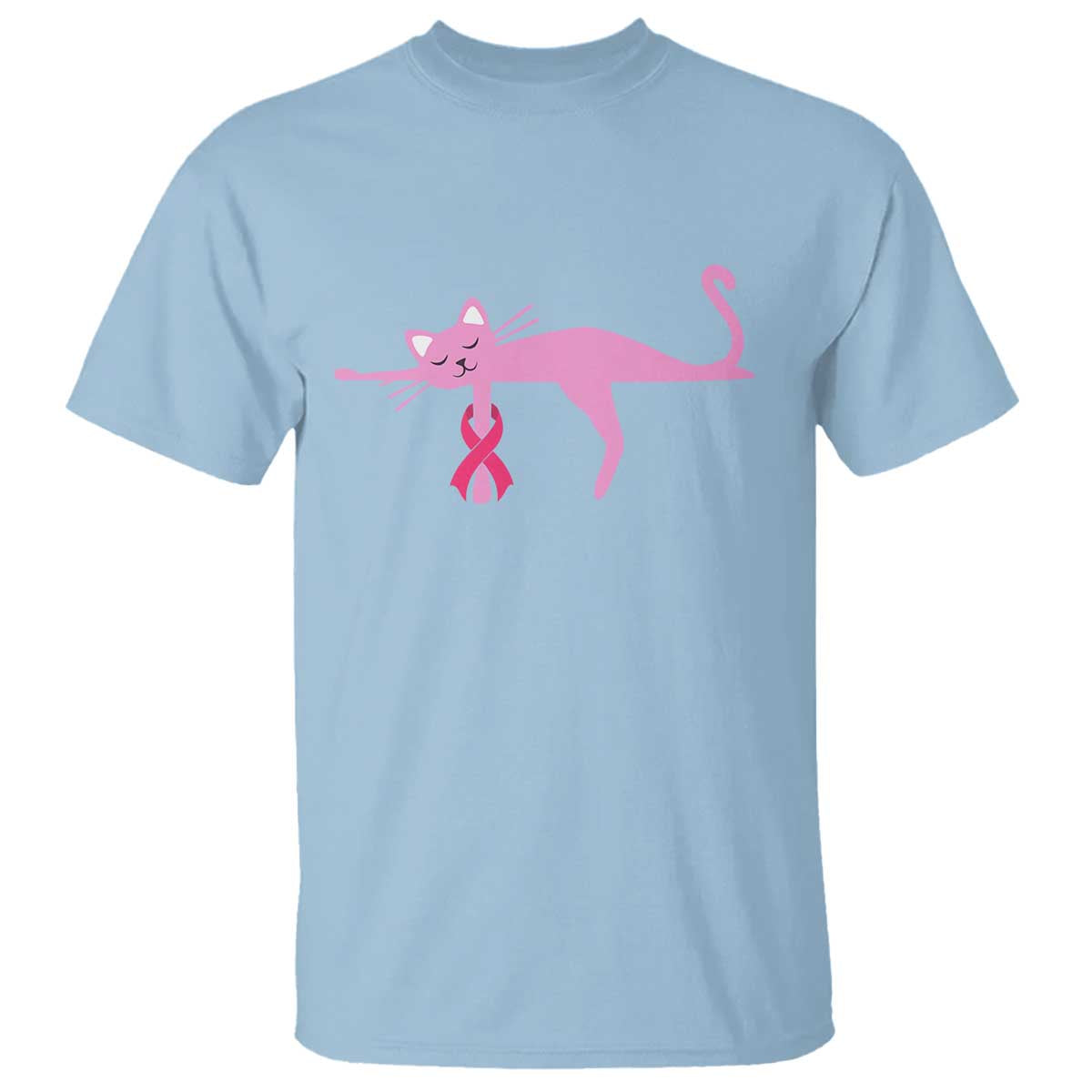 Cute Breast Cancer Cat T Shirt Pink Ribbon Pet Lover Support