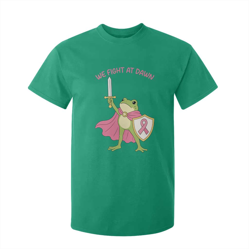 Funny Breast Cancer Warrior Frog T Shirt For Kid We Fight At Dawn