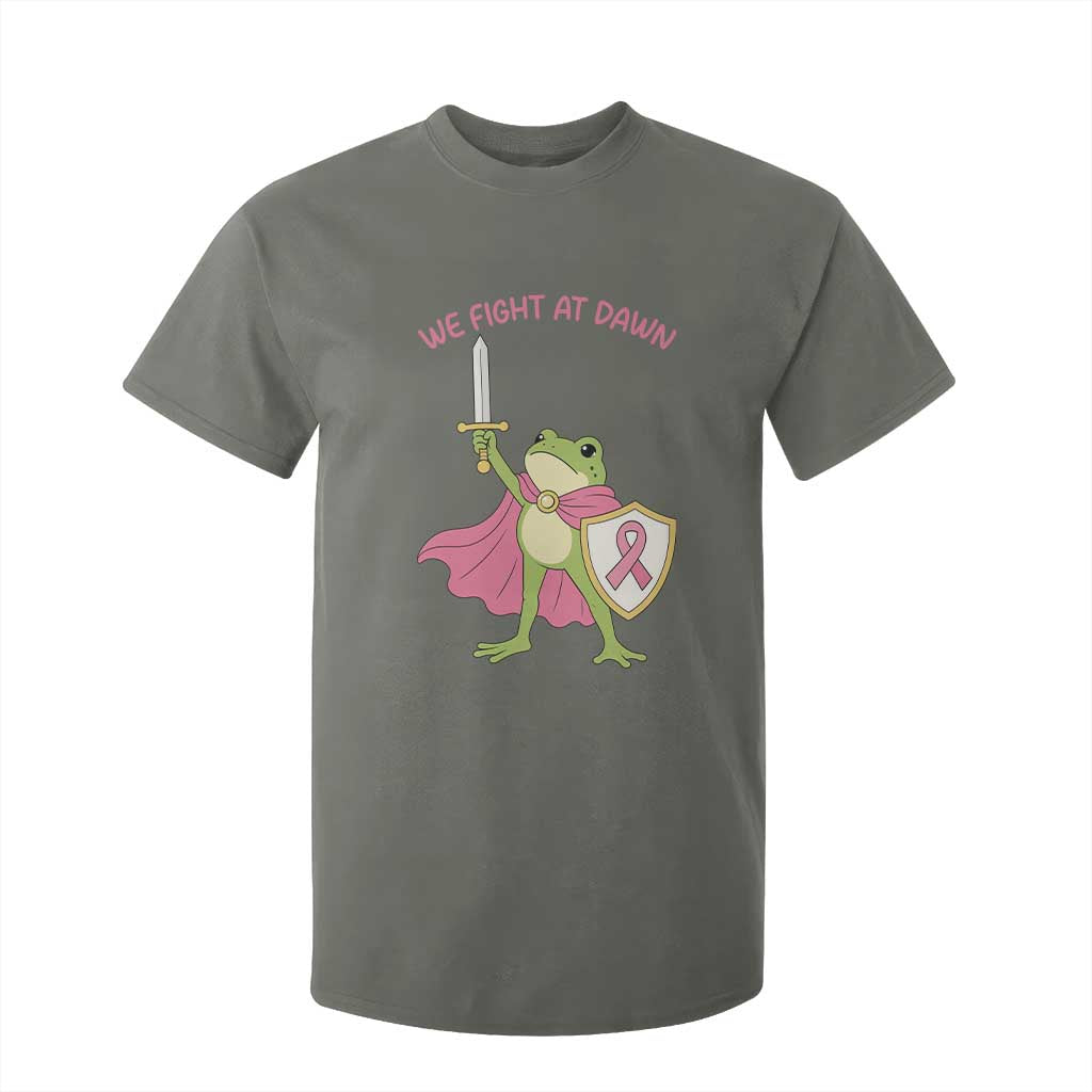 Funny Breast Cancer Warrior Frog T Shirt For Kid We Fight At Dawn