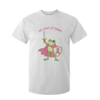 Funny Breast Cancer Warrior Frog T Shirt For Kid We Fight At Dawn