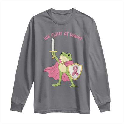 Funny Breast Cancer Warrior Frog Long Sleeve Shirt We Fight At Dawn