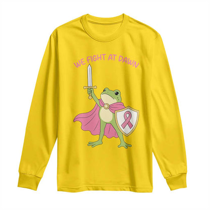 Funny Breast Cancer Warrior Frog Long Sleeve Shirt We Fight At Dawn