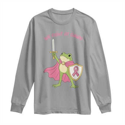 Funny Breast Cancer Warrior Frog Long Sleeve Shirt We Fight At Dawn