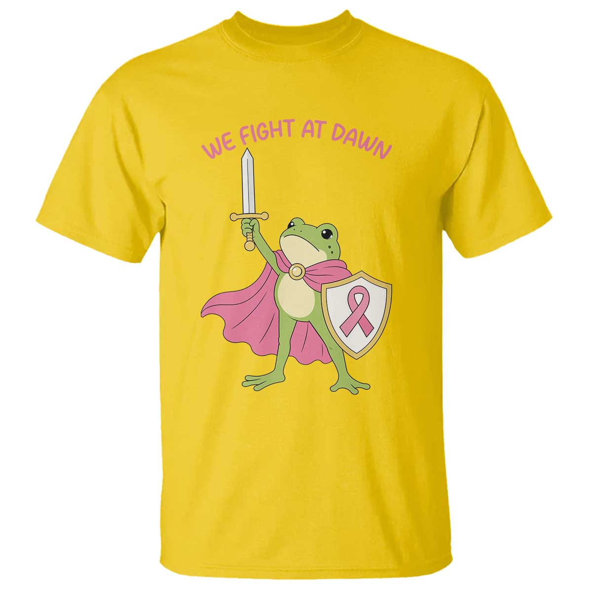 Funny Breast Cancer Warrior Frog T Shirt We Fight At Dawn