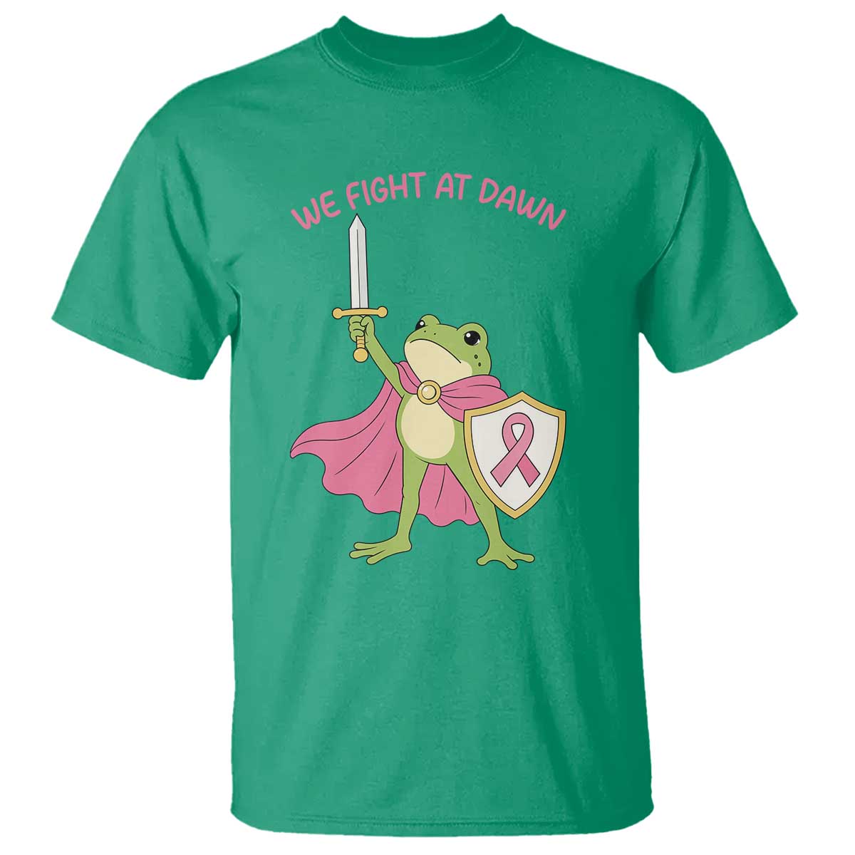 Funny Breast Cancer Warrior Frog T Shirt We Fight At Dawn