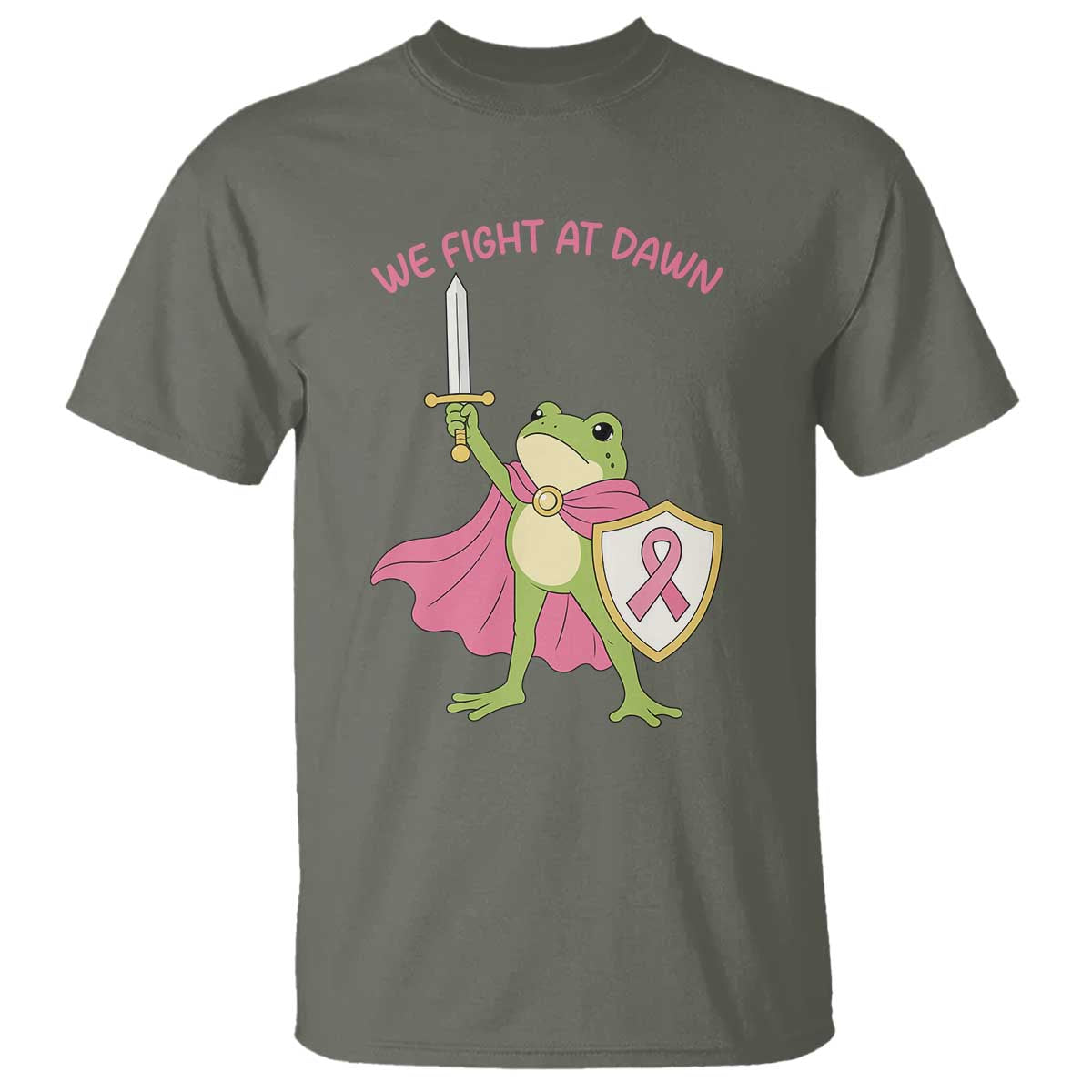 Funny Breast Cancer Warrior Frog T Shirt We Fight At Dawn