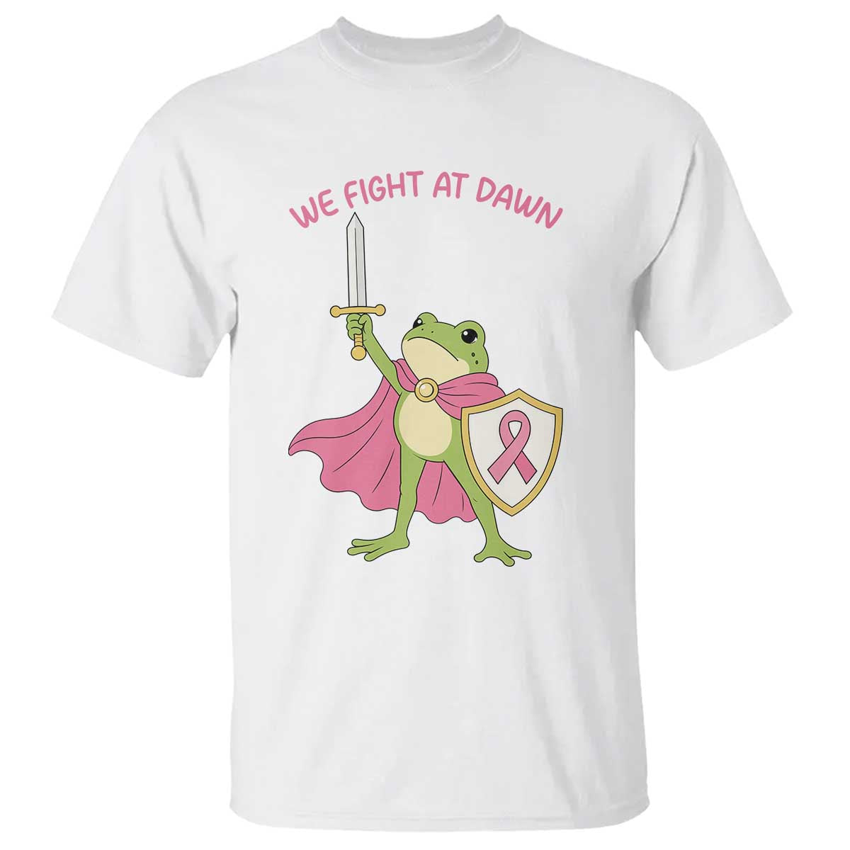 Funny Breast Cancer Warrior Frog T Shirt We Fight At Dawn