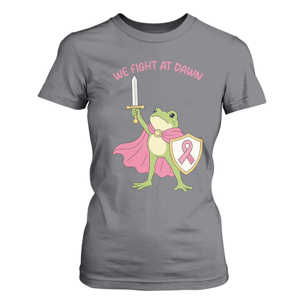 Funny Breast Cancer Warrior Frog T Shirt For Women We Fight At Dawn
