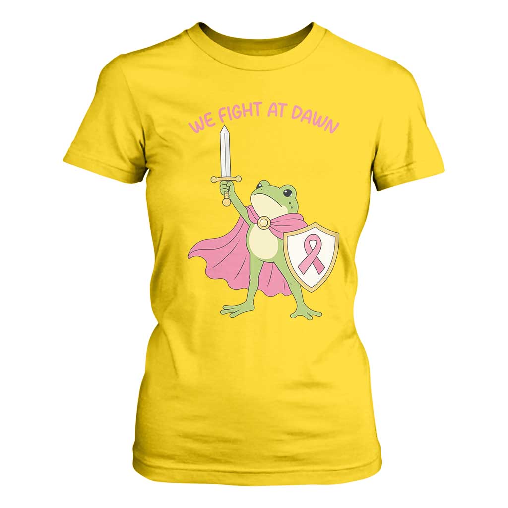Funny Breast Cancer Warrior Frog T Shirt For Women We Fight At Dawn