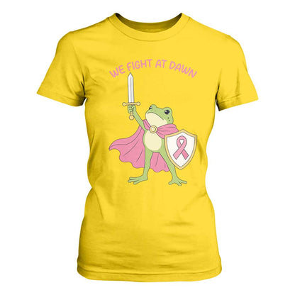 Funny Breast Cancer Warrior Frog T Shirt For Women We Fight At Dawn
