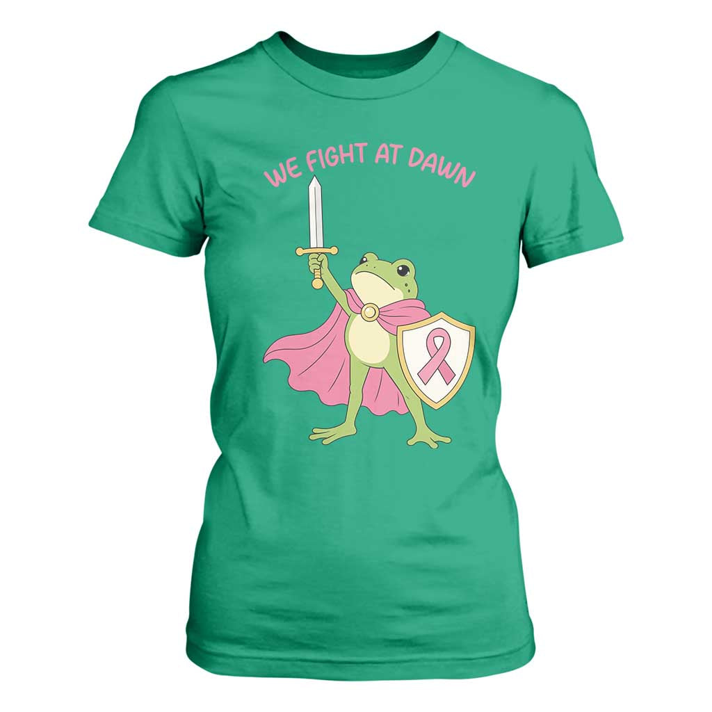 Funny Breast Cancer Warrior Frog T Shirt For Women We Fight At Dawn