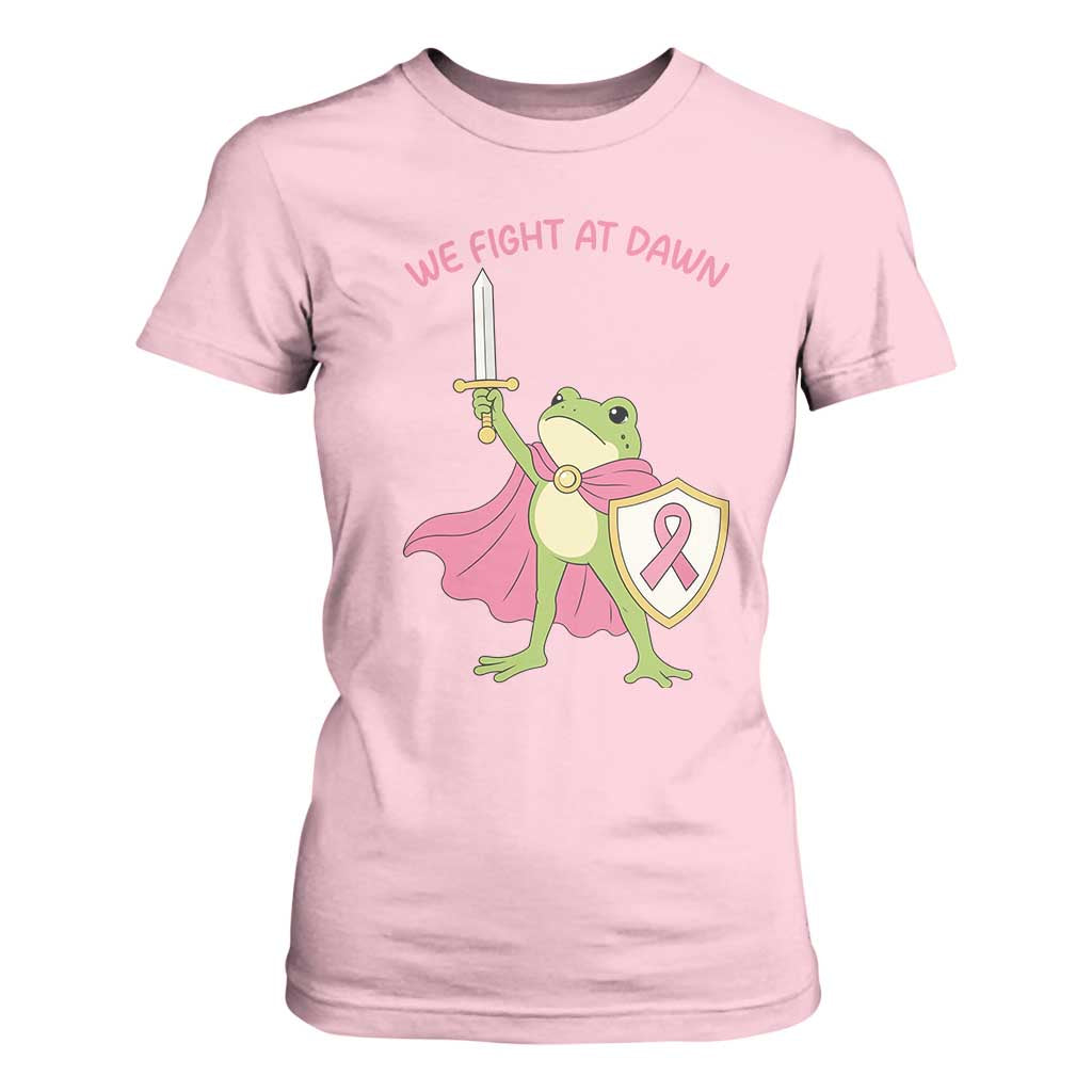 Funny Breast Cancer Warrior Frog T Shirt For Women We Fight At Dawn