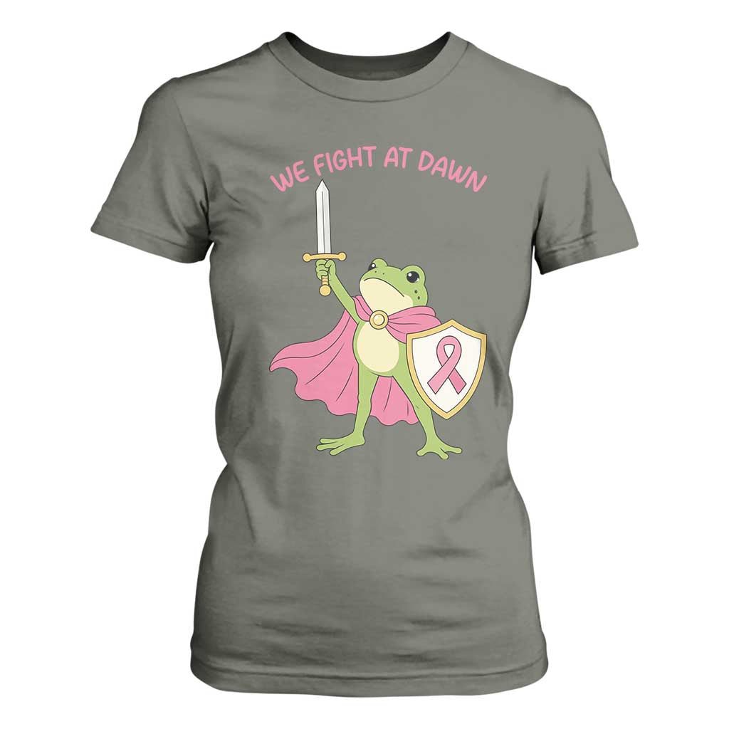 Funny Breast Cancer Warrior Frog T Shirt For Women We Fight At Dawn