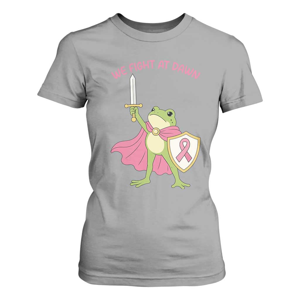 Funny Breast Cancer Warrior Frog T Shirt For Women We Fight At Dawn