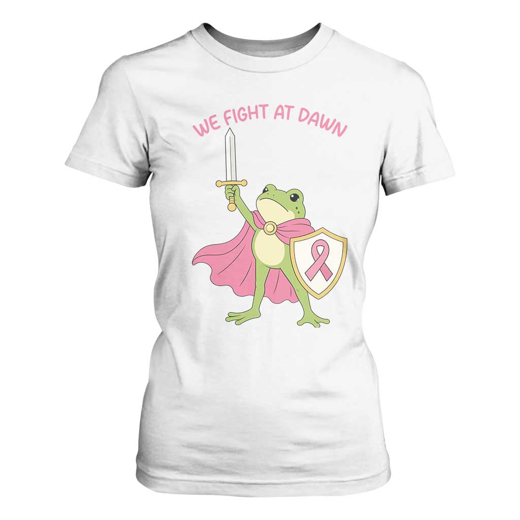 Funny Breast Cancer Warrior Frog T Shirt For Women We Fight At Dawn