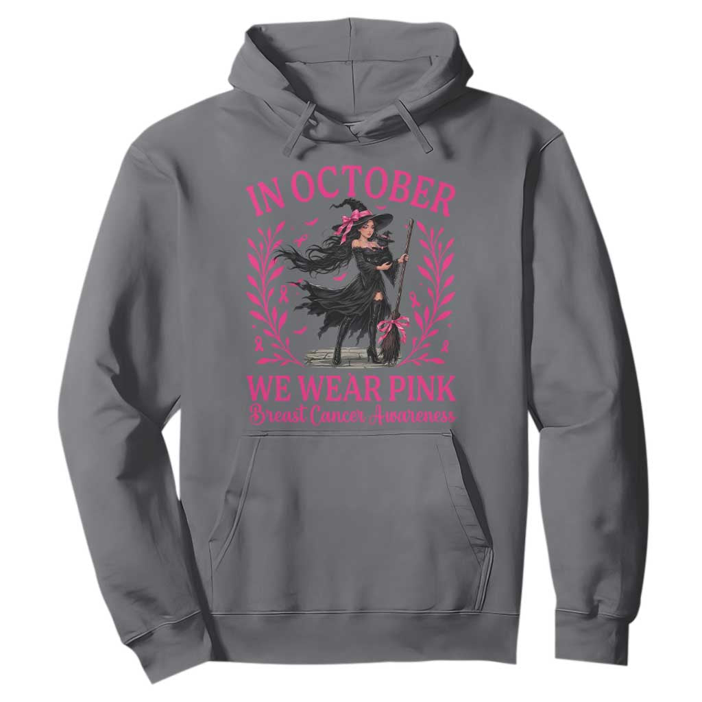 Breast Cancer Halloween Witch Hoodie In October We Wear Pink