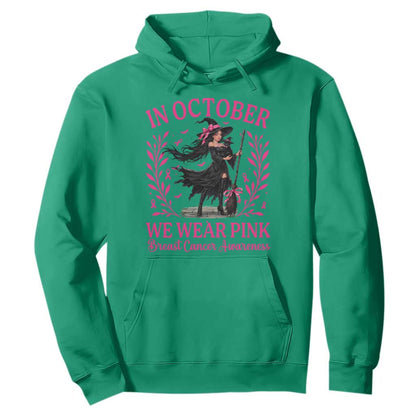 Breast Cancer Halloween Witch Hoodie In October We Wear Pink