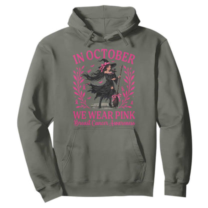Breast Cancer Halloween Witch Hoodie In October We Wear Pink