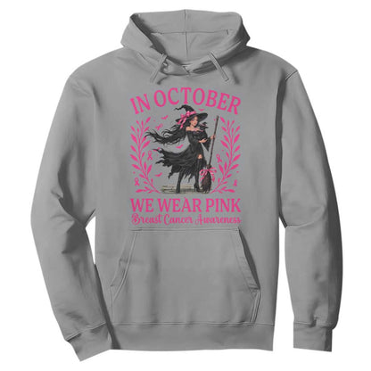 Breast Cancer Halloween Witch Hoodie In October We Wear Pink