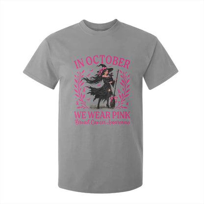 Breast Cancer Halloween Witch T Shirt For Kid In October We Wear Pink