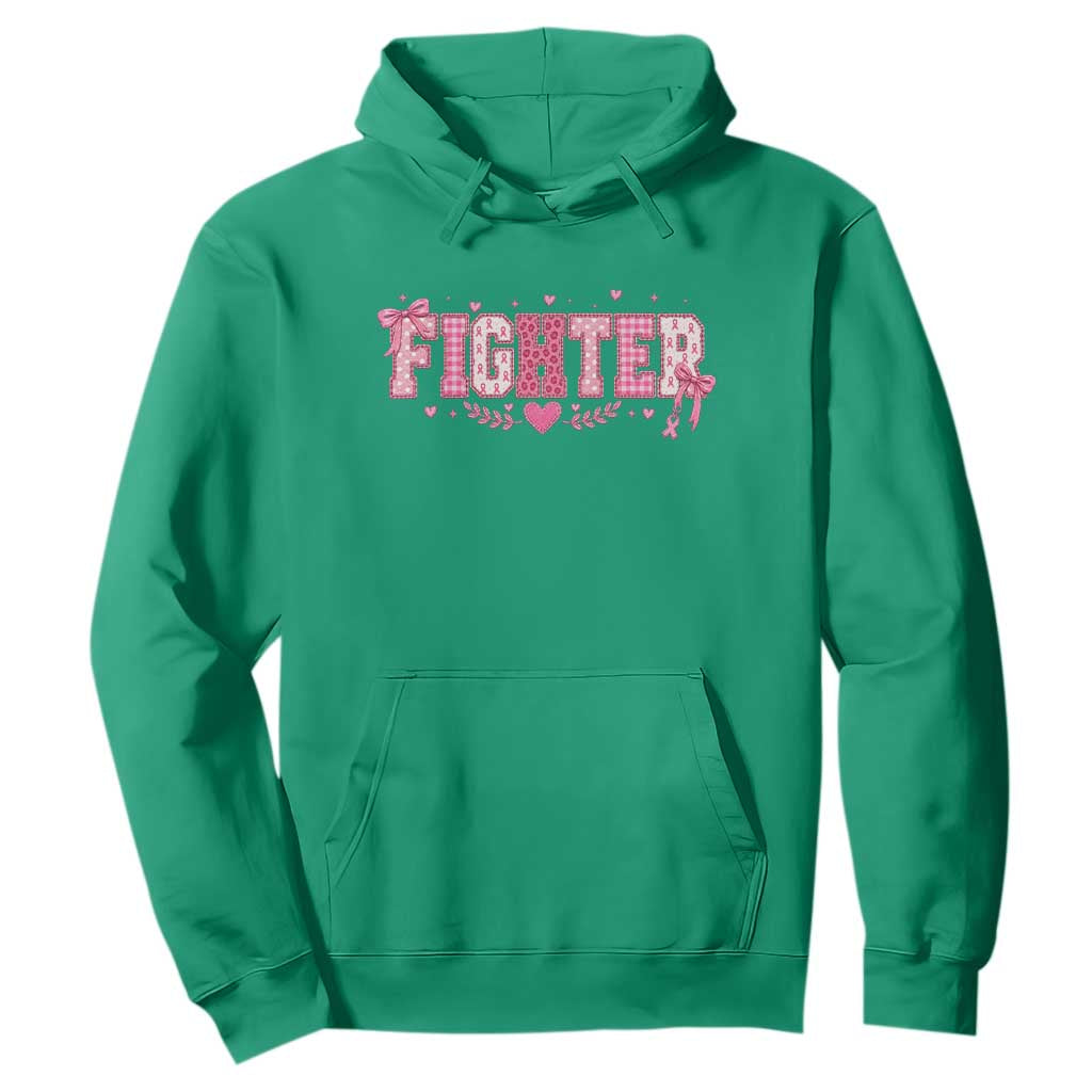 Breast Cancer Fighter Support Hoodie Pink Coquette Bow Ribbon Strength