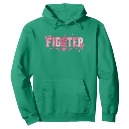 Breast Cancer Fighter Support Hoodie Pink Coquette Bow Ribbon Strength