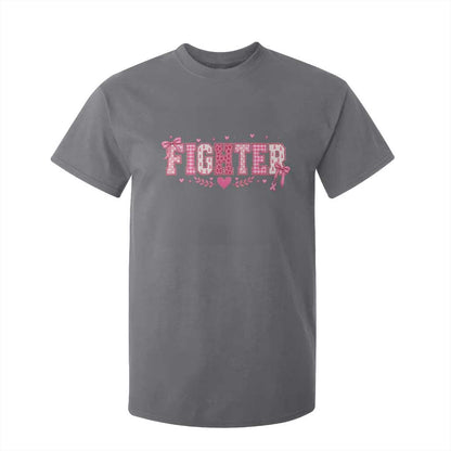 Breast Cancer Fighter Support T Shirt For Kid Pink Coquette Bow Ribbon Strength