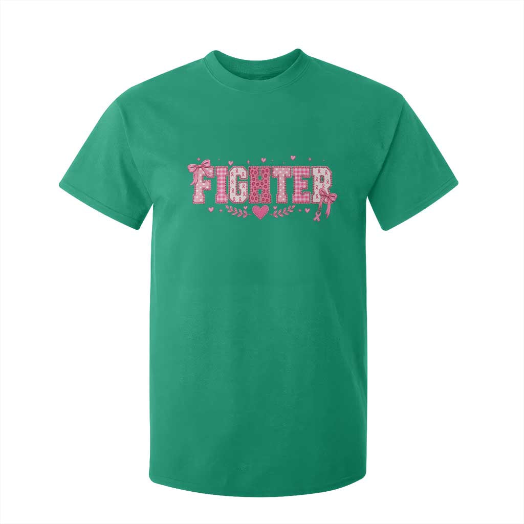 Breast Cancer Fighter Support T Shirt For Kid Pink Coquette Bow Ribbon Strength