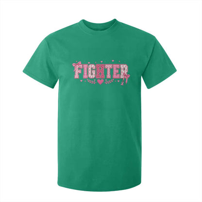 Breast Cancer Fighter Support T Shirt For Kid Pink Coquette Bow Ribbon Strength
