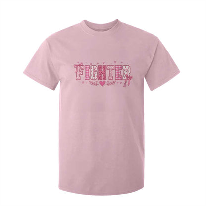 Breast Cancer Fighter Support T Shirt For Kid Pink Coquette Bow Ribbon Strength