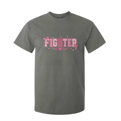 Breast Cancer Fighter Support T Shirt For Kid Pink Coquette Bow Ribbon Strength