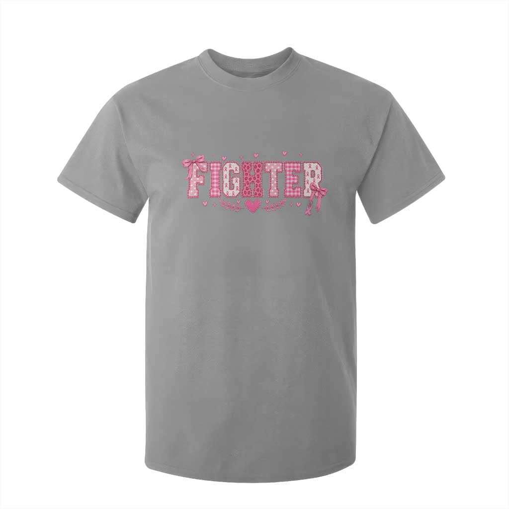 Breast Cancer Fighter Support T Shirt For Kid Pink Coquette Bow Ribbon Strength