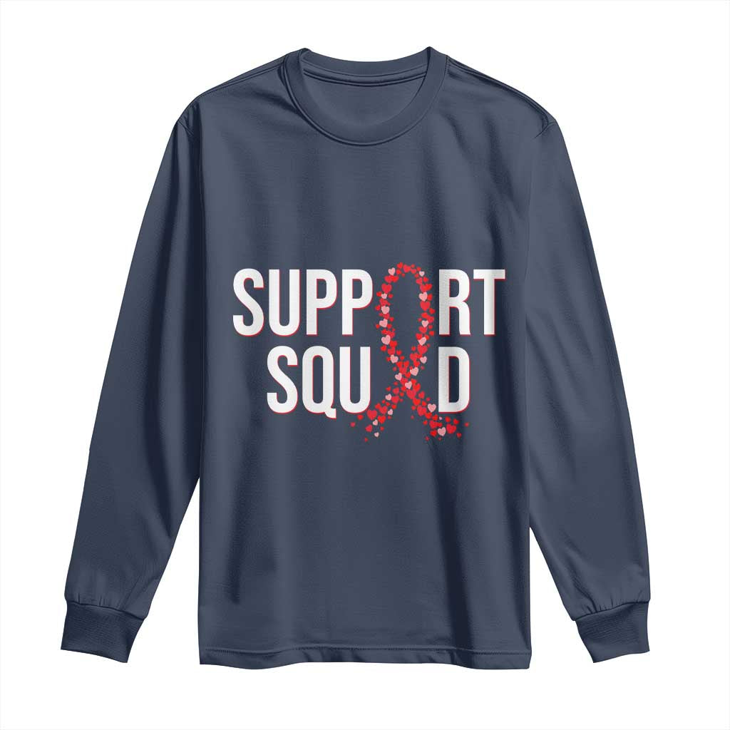 HIV AIDS Support Fighter Long Sleeve Shirt Support Squad Gift