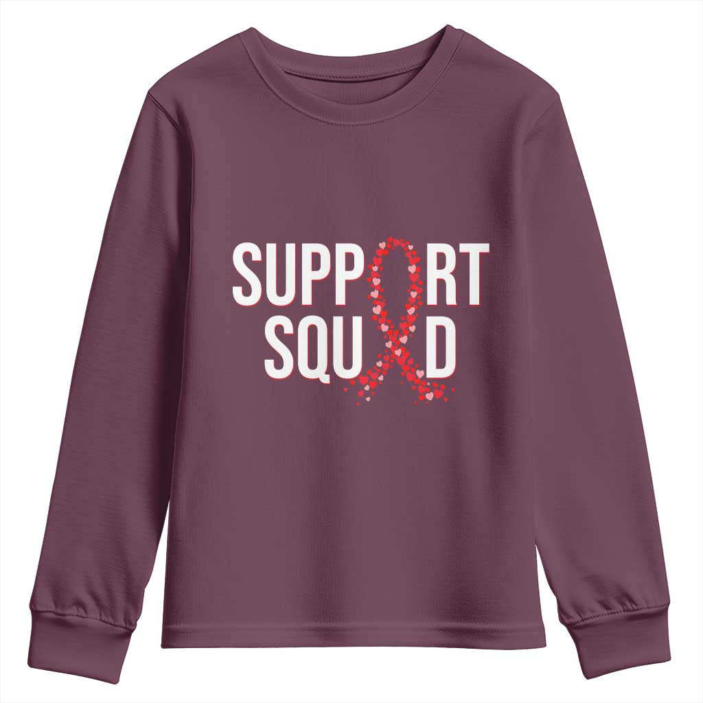 HIV AIDS Support Fighter Youth Sweatshirt Support Squad Gift