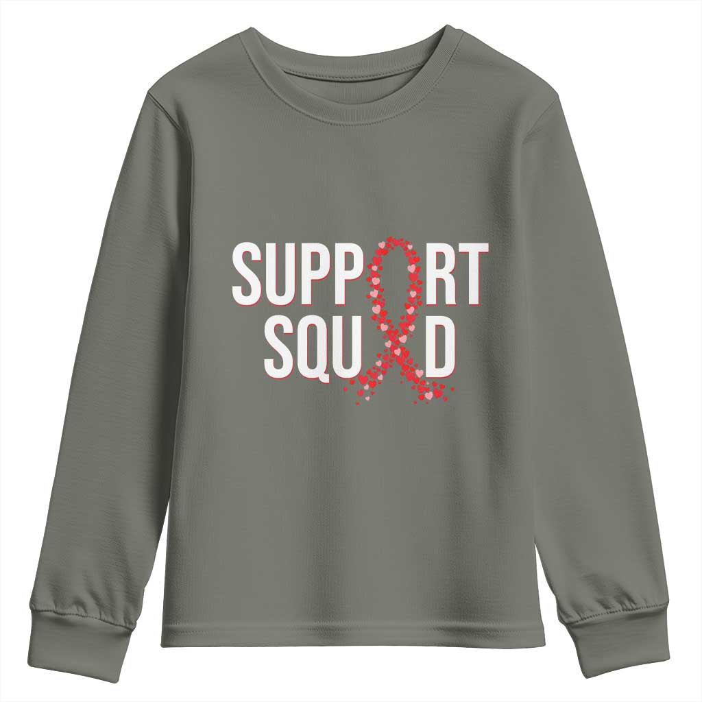 HIV AIDS Support Fighter Youth Sweatshirt Support Squad Gift