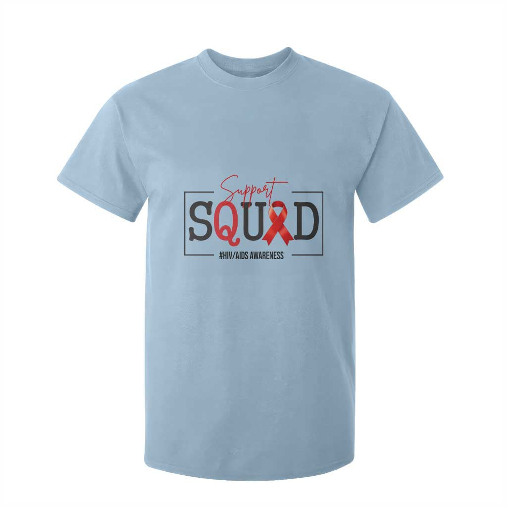 Support Squad Red Ribbon HIV AIDS Support Month Gift T Shirt For Kid
