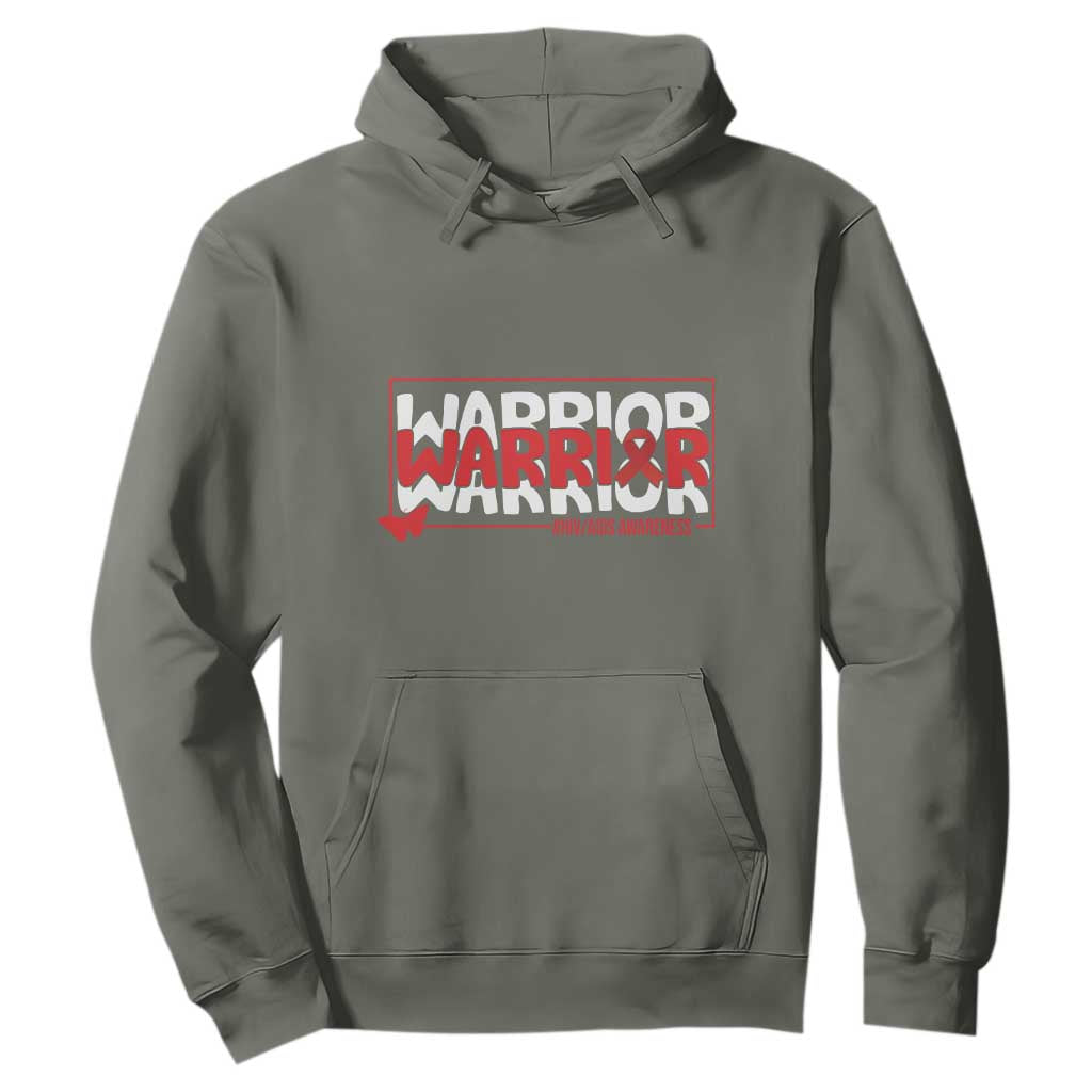 HIV Support Warrior Hoodie Red Ribbon Fighter Gift