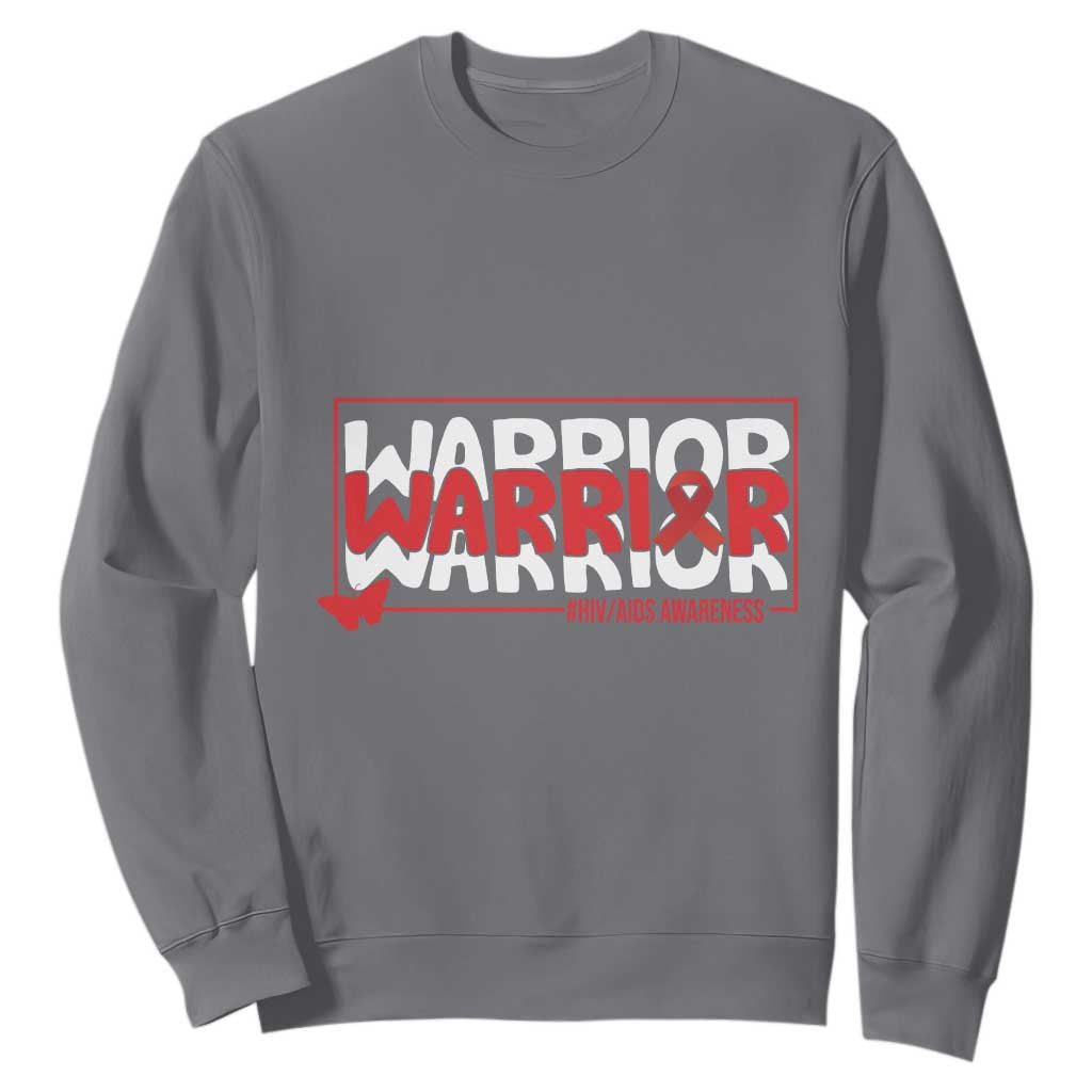 HIV Support Warrior Sweatshirt Red Ribbon Fighter Gift