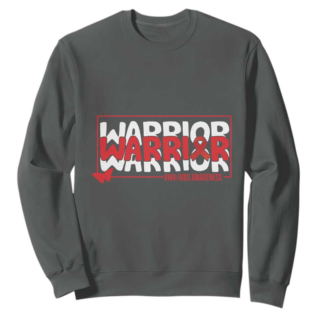 HIV Support Warrior Sweatshirt Red Ribbon Fighter Gift