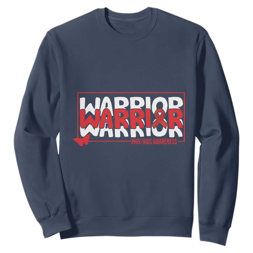 HIV Support Warrior Sweatshirt Red Ribbon Fighter Gift
