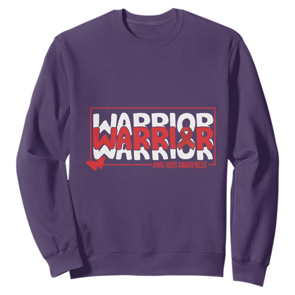 HIV Support Warrior Sweatshirt Red Ribbon Fighter Gift