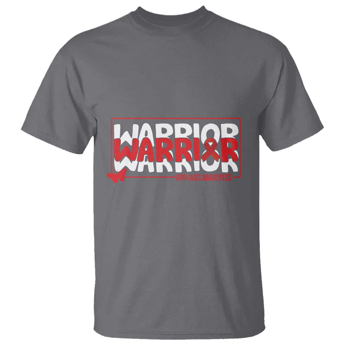 HIV Support Warrior T Shirt Red Ribbon Fighter Gift