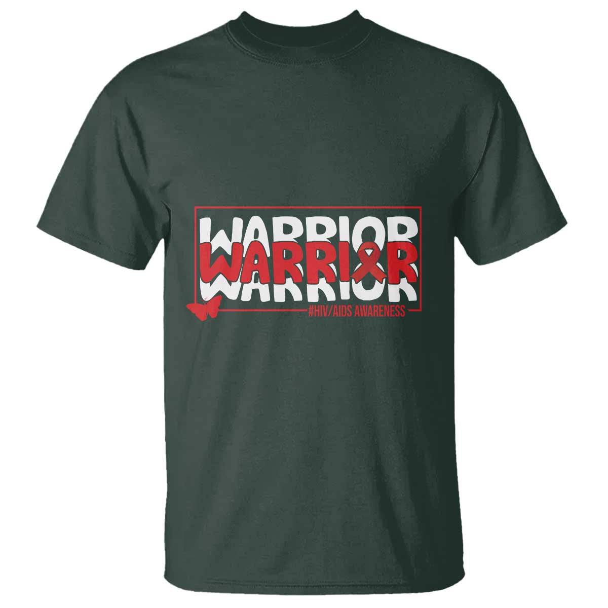 HIV Support Warrior T Shirt Red Ribbon Fighter Gift