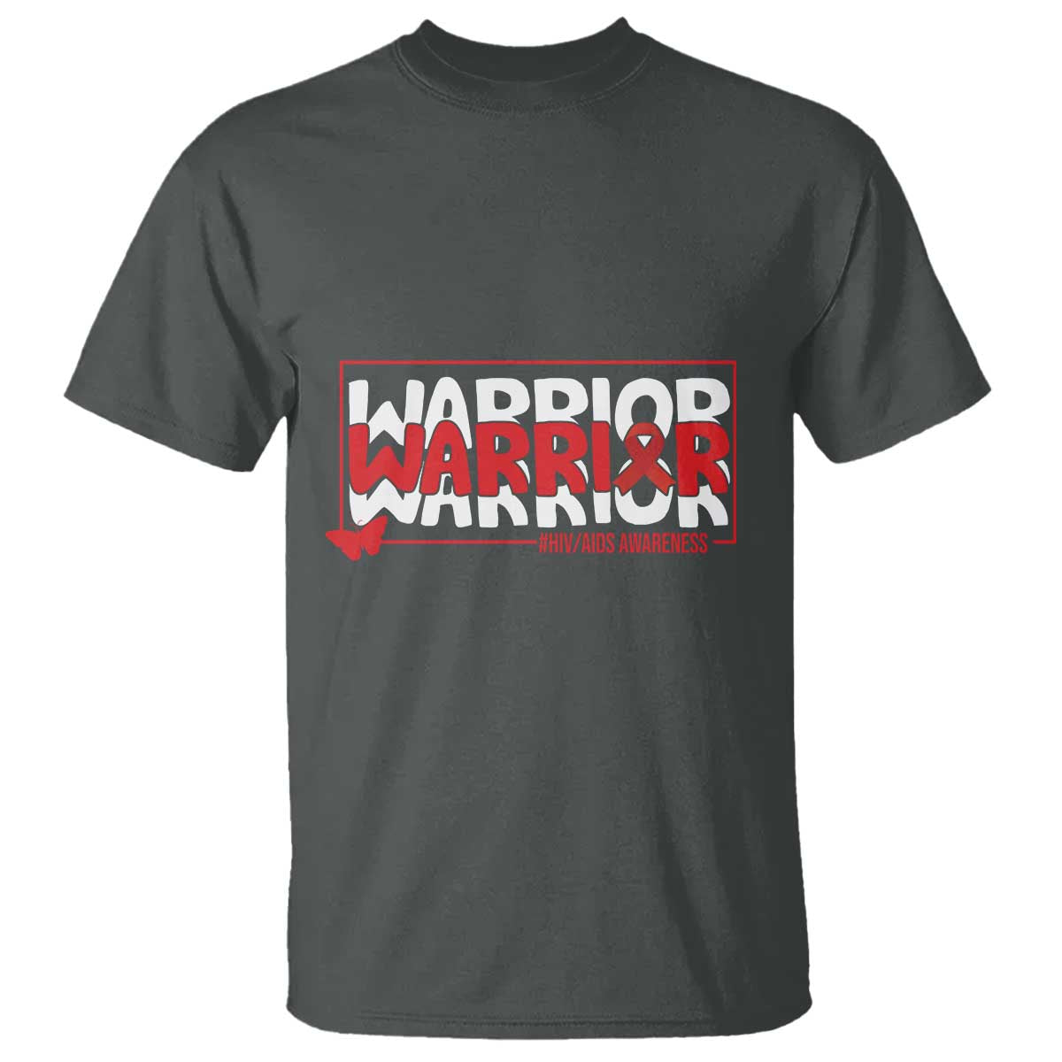 HIV Support Warrior T Shirt Red Ribbon Fighter Gift