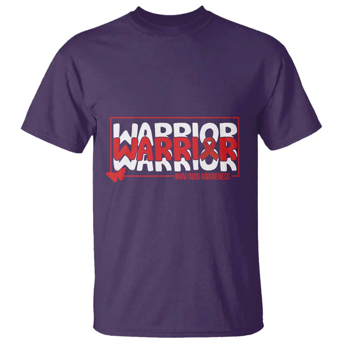 HIV Support Warrior T Shirt Red Ribbon Fighter Gift