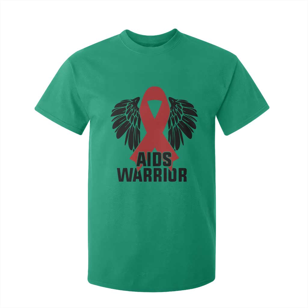 Aids Warrior T Shirt For Kid Red Ribbon HIV Support Gift