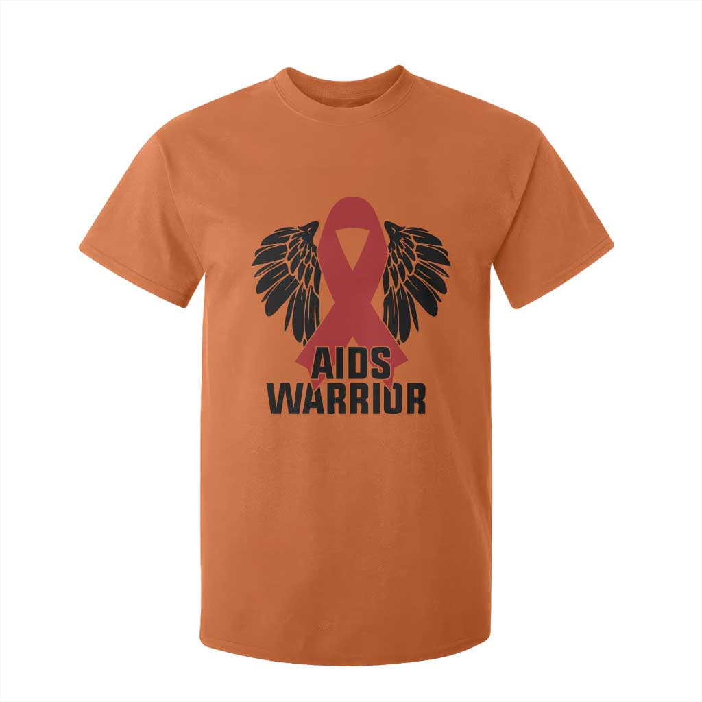 Aids Warrior T Shirt For Kid Red Ribbon HIV Support Gift