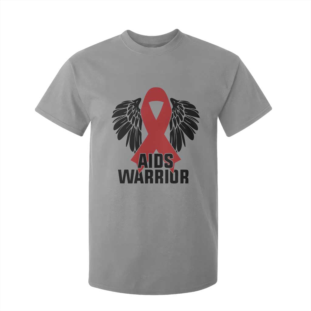 Aids Warrior T Shirt For Kid Red Ribbon HIV Support Gift