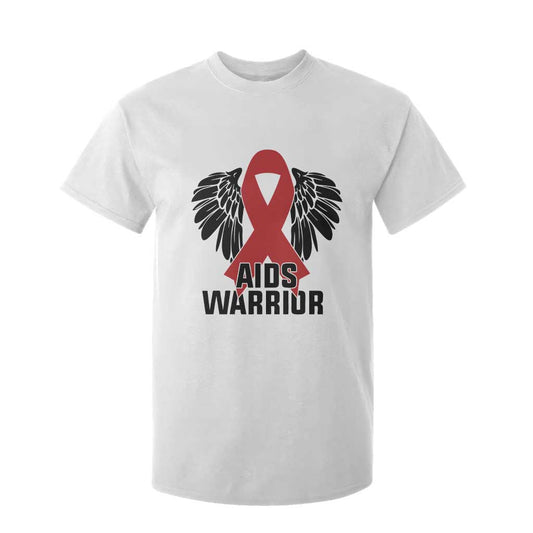 Aids Warrior T Shirt For Kid Red Ribbon HIV Support Gift