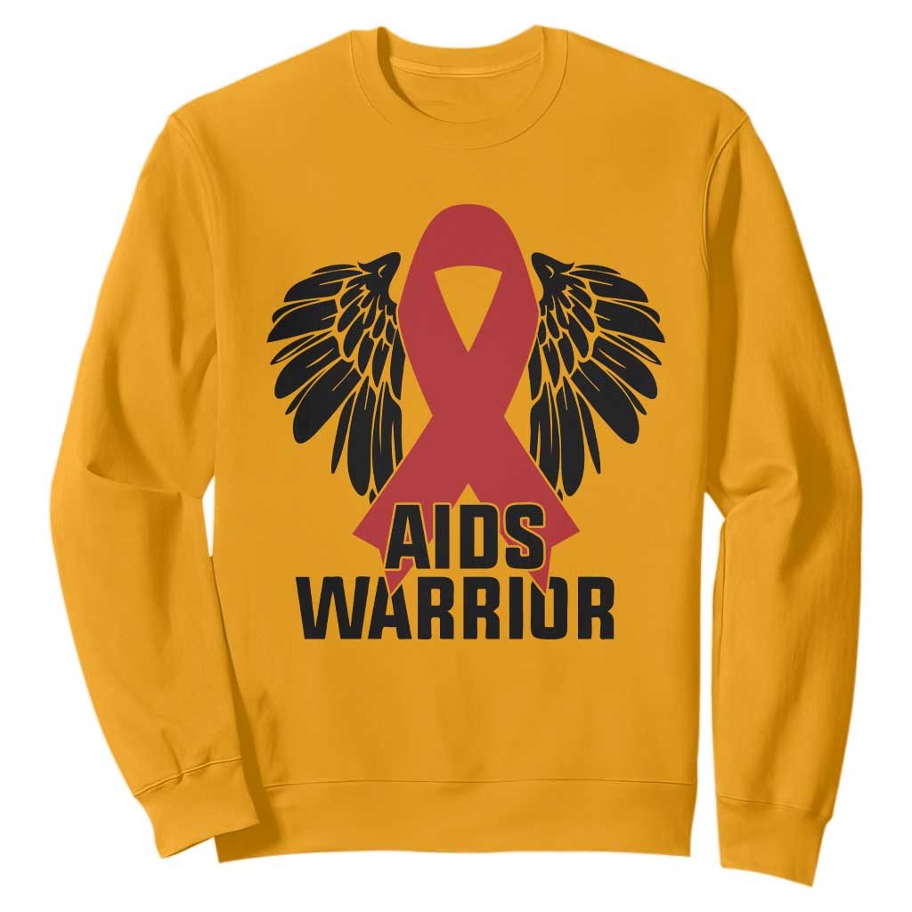 Aids Warrior Sweatshirt Red Ribbon HIV Support Gift